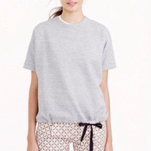 J. Crew Short Sleeve Crop Cotton Blend Sweatshirt